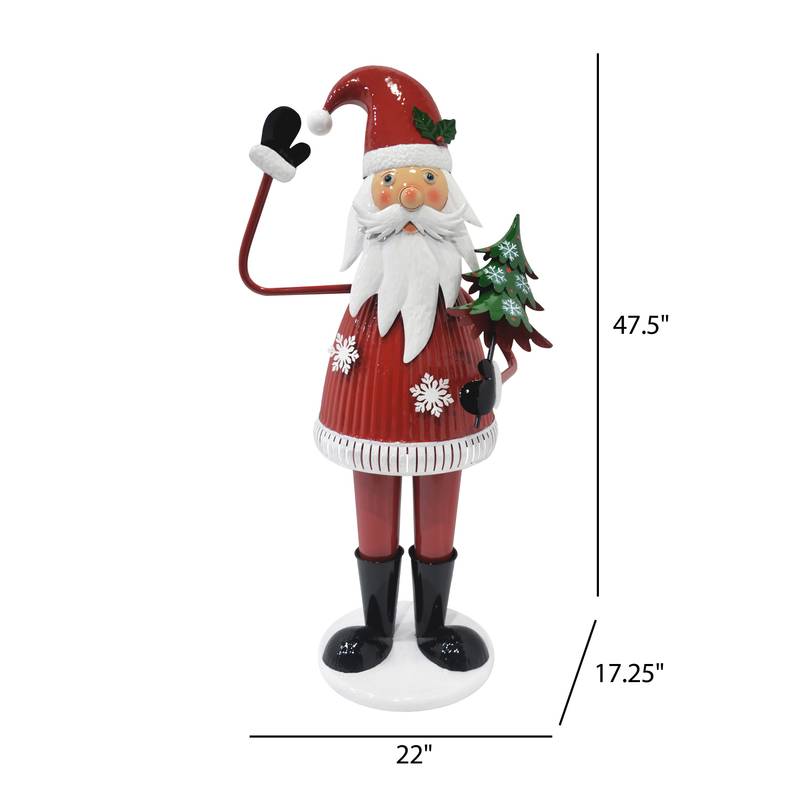 Waving Santa with Christmas Tree
