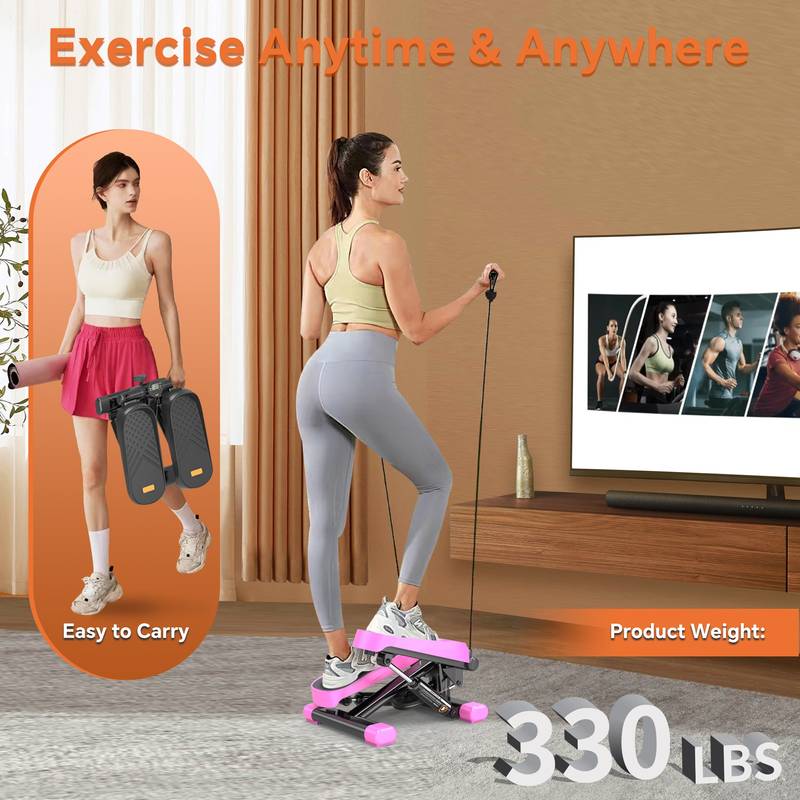 FitStep Mini: Home Office Stepper with Bands & Monitor