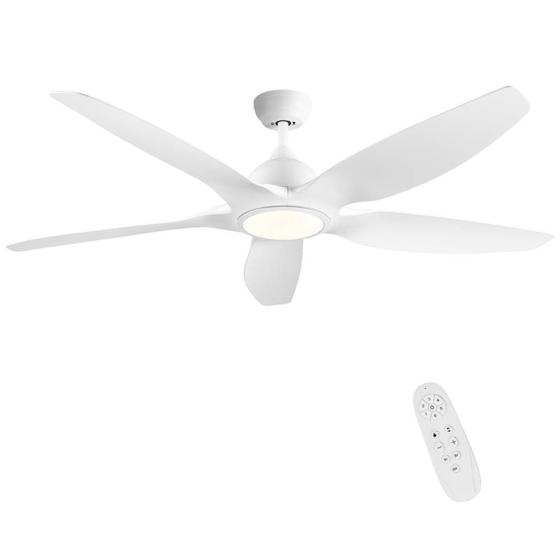 Sleek LED Ceiling Fan with White Blades
