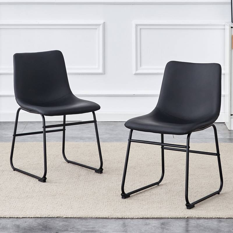 Sleek Black PU Leather Chair