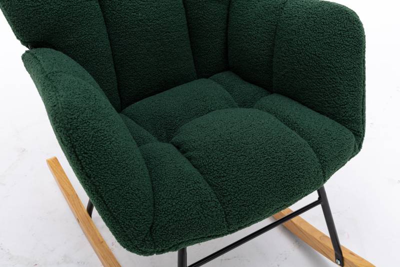 Cozy Green Rocking Chair - Mid Century Modern Charm
