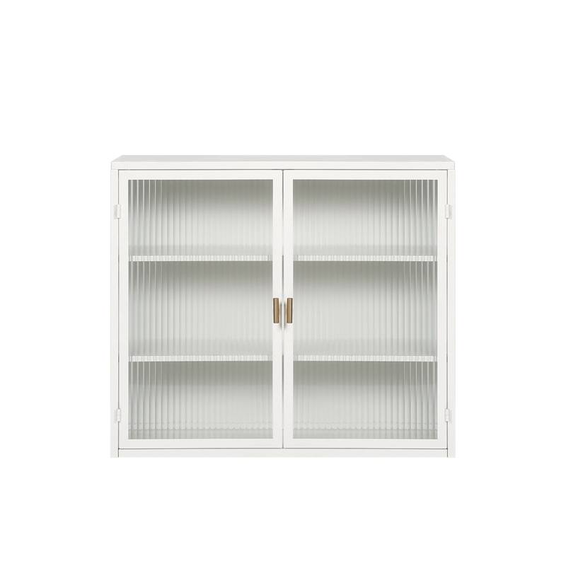 Sleek White Glass Cabinet - Stylish Storage for Every Space