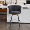 Stylish Gray Swivel Bar Stools with Metal Accents