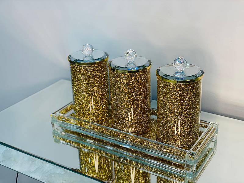 Chic Glass Canister Set with Tray - Perfect Gift!