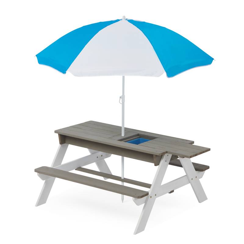 Fun & Play Kids Picnic Table with Umbrella and Sand & Water Area