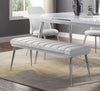 Chic White Weizor Bench with Chrome Accents