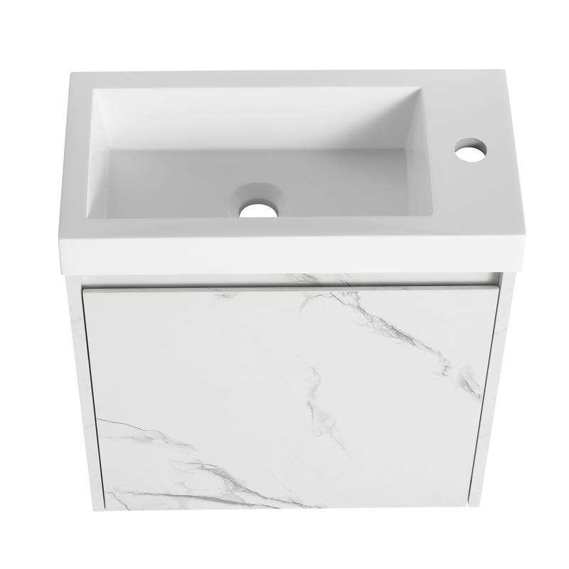 Chic Wall-Mounted Bathroom Vanity with Resin Sink & Quiet-Close Door