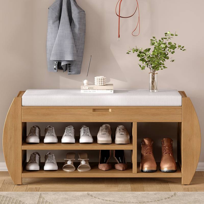 Cozy Curved Shoe Bench