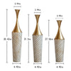 Chic Woven Metal Vase Trio