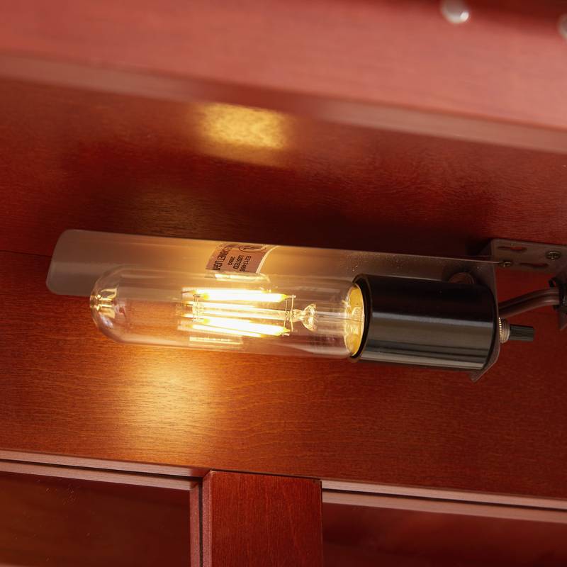 Illuminated Cherry Wine Display Cabinet