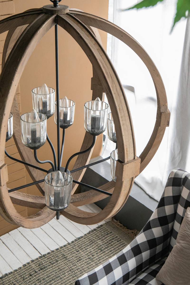 Wooden Glow Chandelier – Stylish Hanging Light for Any Space
