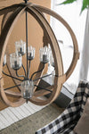 Wooden Glow Chandelier – Stylish Hanging Light for Any Space