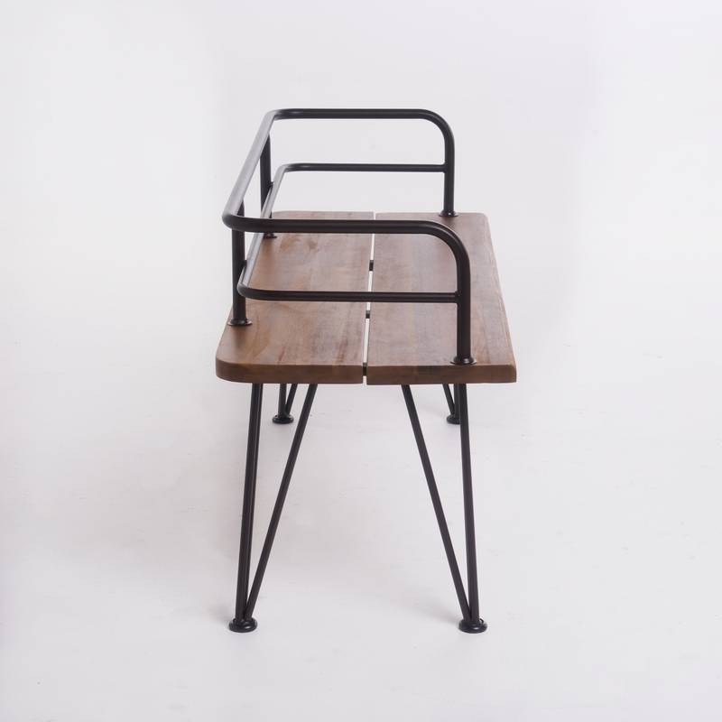 Zion Rustic Wood & Metal Bench