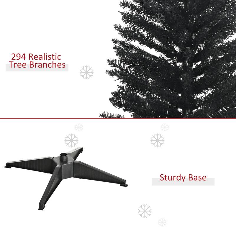 Slim & Stylish Black Pencil Christmas Tree