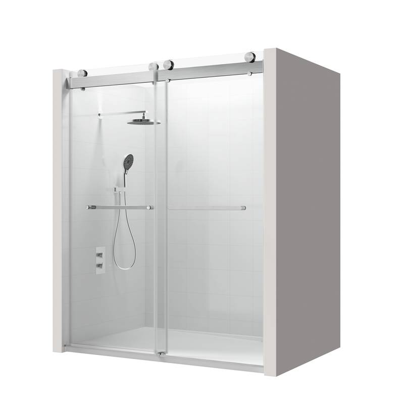Sleek Sliding Frameless Shower Door with Soft-Close Glass