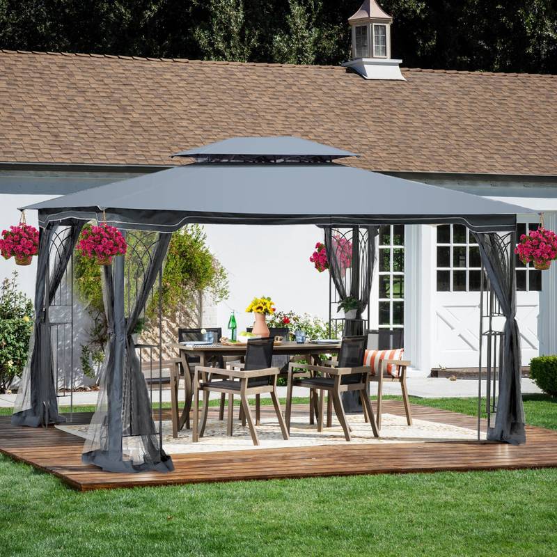 Sunny Escape Gazebo: Ventilated Canopy with Mosquito Protection
