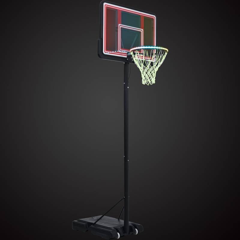 Glow & Shoot: Adjustable Portable Basketball Hoop for All Ages