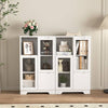 Chic White Glass Door Cabinet