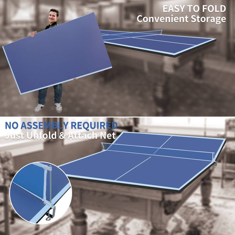 Blue Foldable Ping Pong Table Top for Indoor Fun