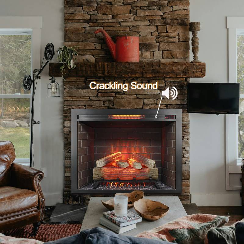 Cozy Glow Infrared Fireplace Insert with Touch Control