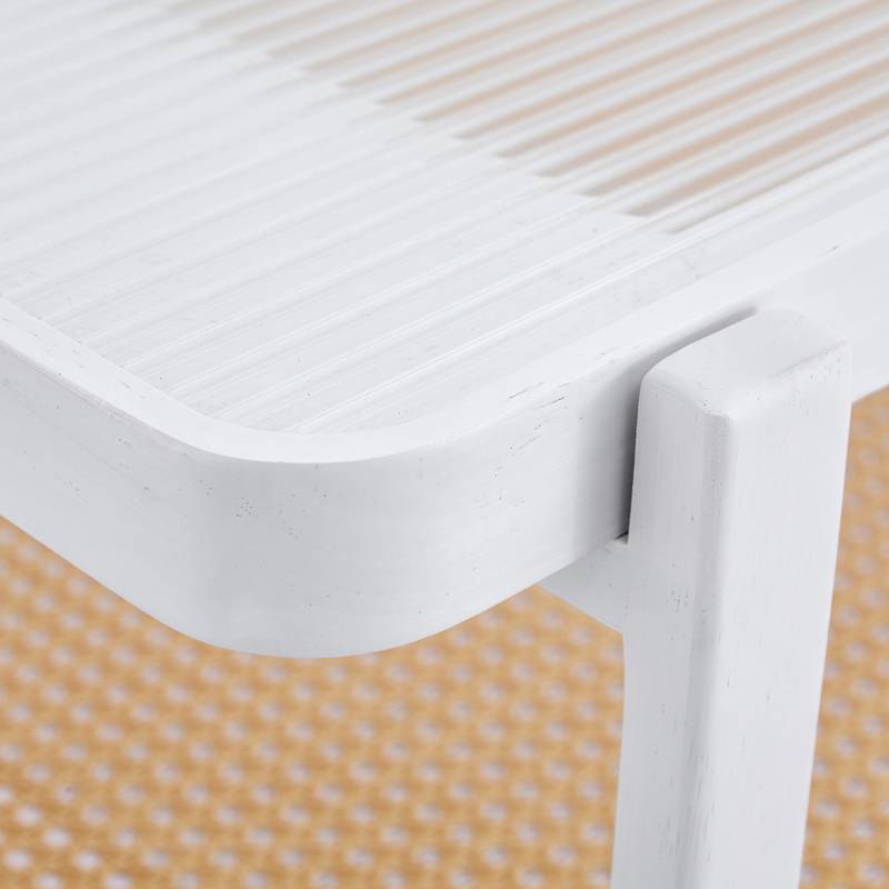 Sleek White Double Layer Coffee Table