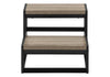 Chic Black Metal Step Stool with Dark Taupe Finish