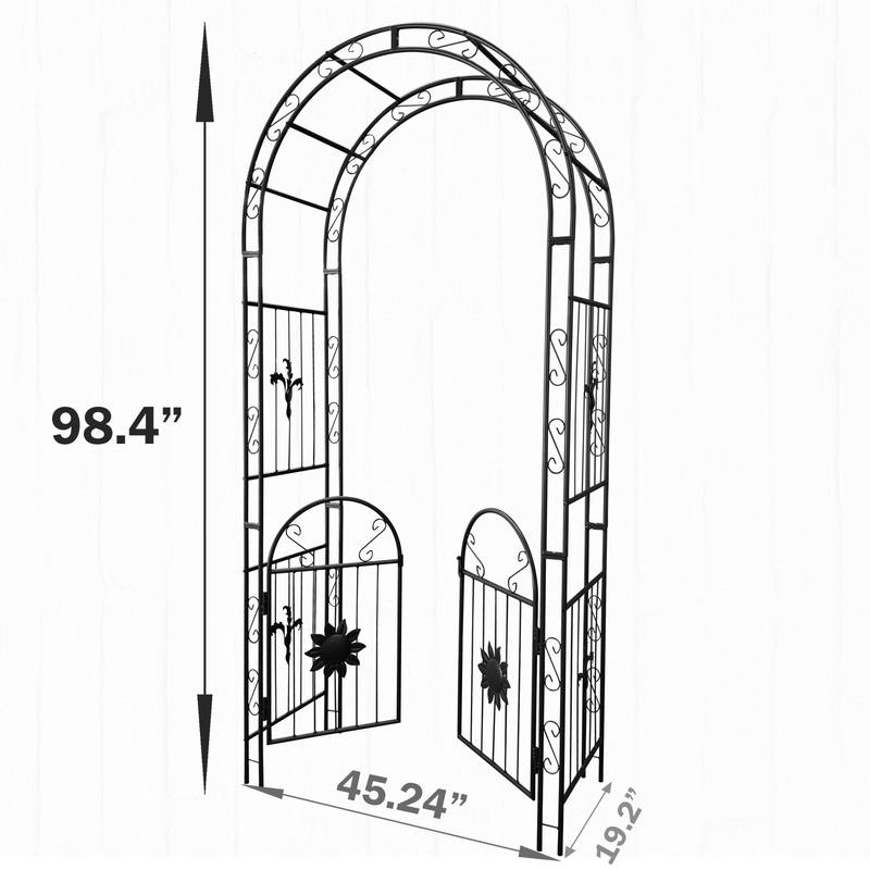 Elegant Garden Arch with Doors - Perfect for Climbing Plants and Special Events