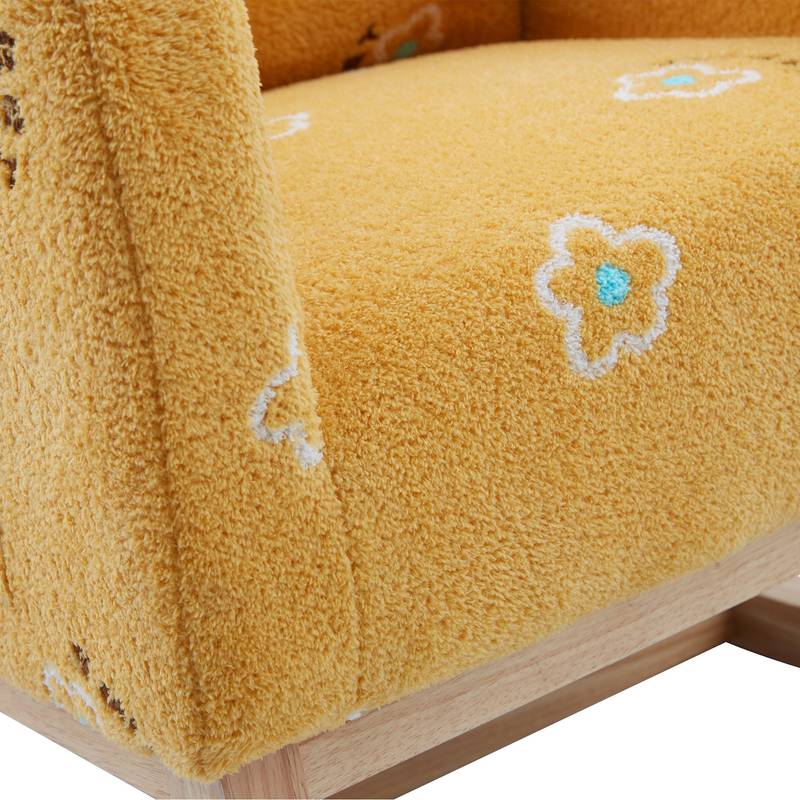 Cozy Mustard Rocker: Modern Mid-Century Accent Chair