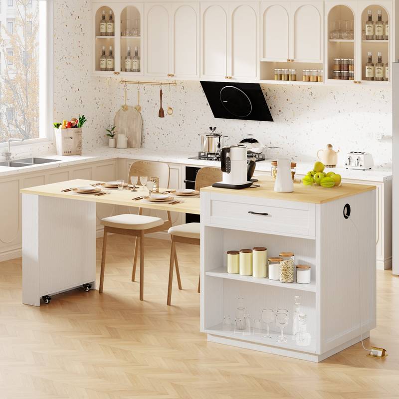 Charming Kitchen Island & Dining Table Combo