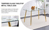 Sleek Glass Dining Table with Gold Legs