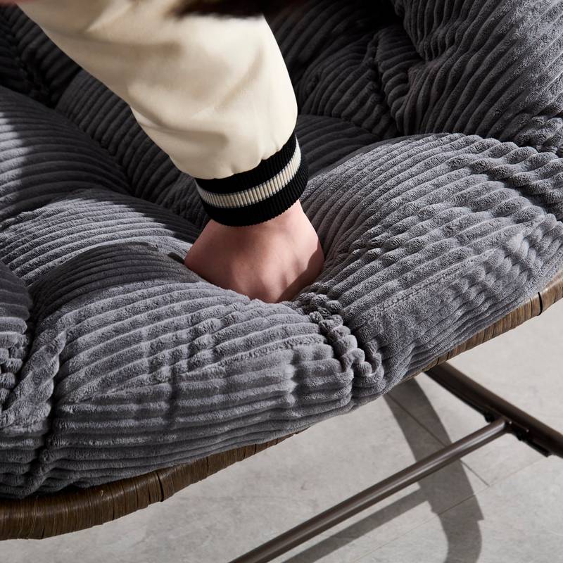 Cozy Rattan Rocker Chair for Outdoor Relaxation
