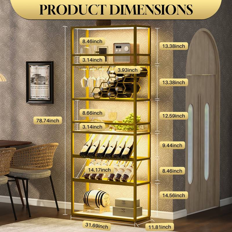 Chic LED Wine Tower Cabinet