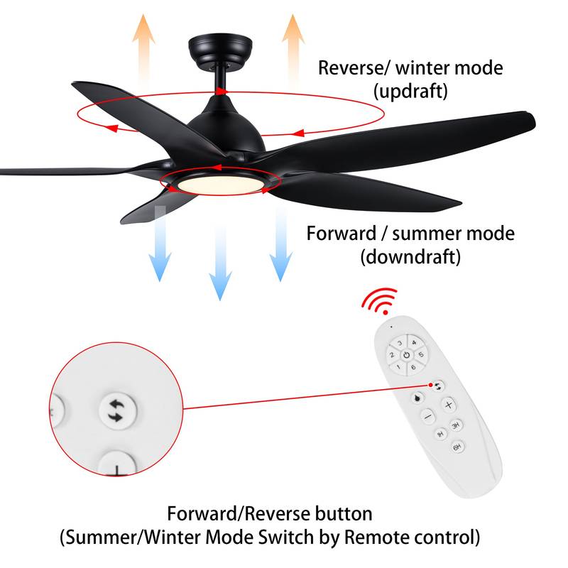 Sleek LED Ceiling Fan with Black Blades