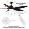 Sleek LED Ceiling Fan with Black Blades