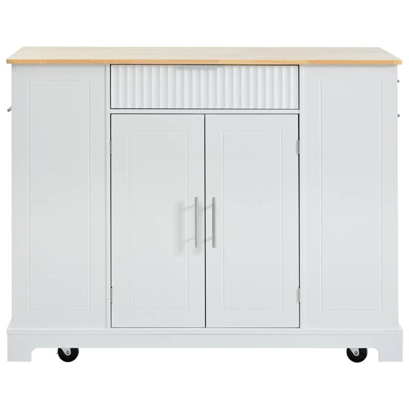 Chic Kitchen Island with Hidden Trash & Storage Solutions