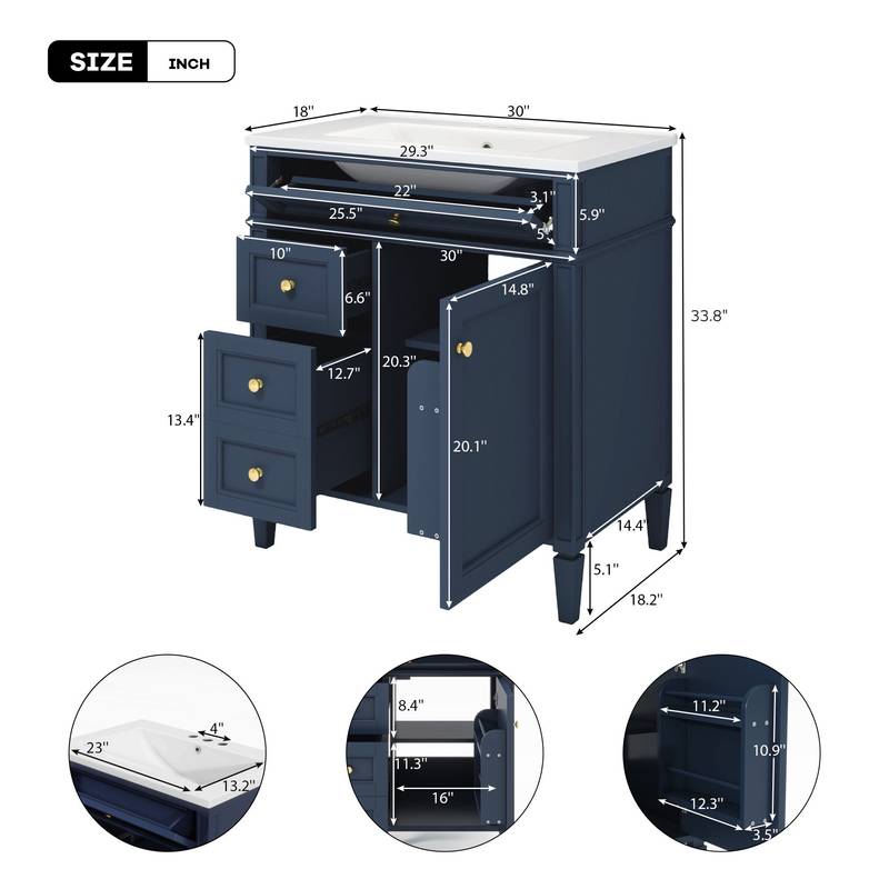 Sleek Bathroom Vanity with Stylish Sink and Ample Storage