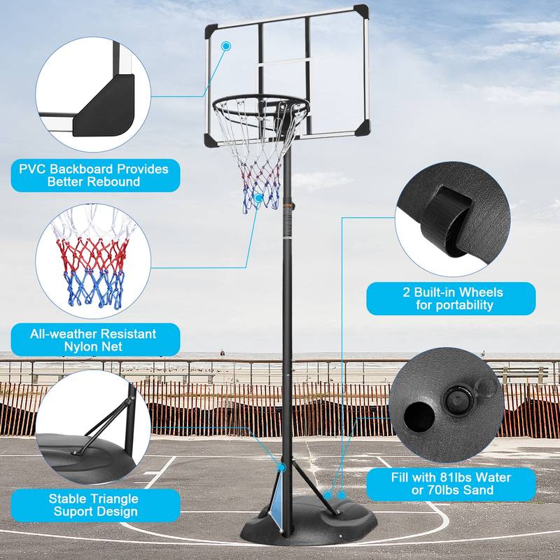 Adjustable Portable Basketball Hoop for All Ages