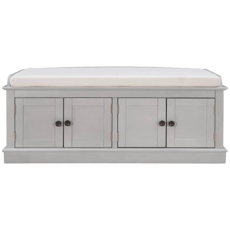 Stylish Storage Bench with Cushioned Seat