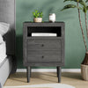 Sleek Double Drawer Nightstand