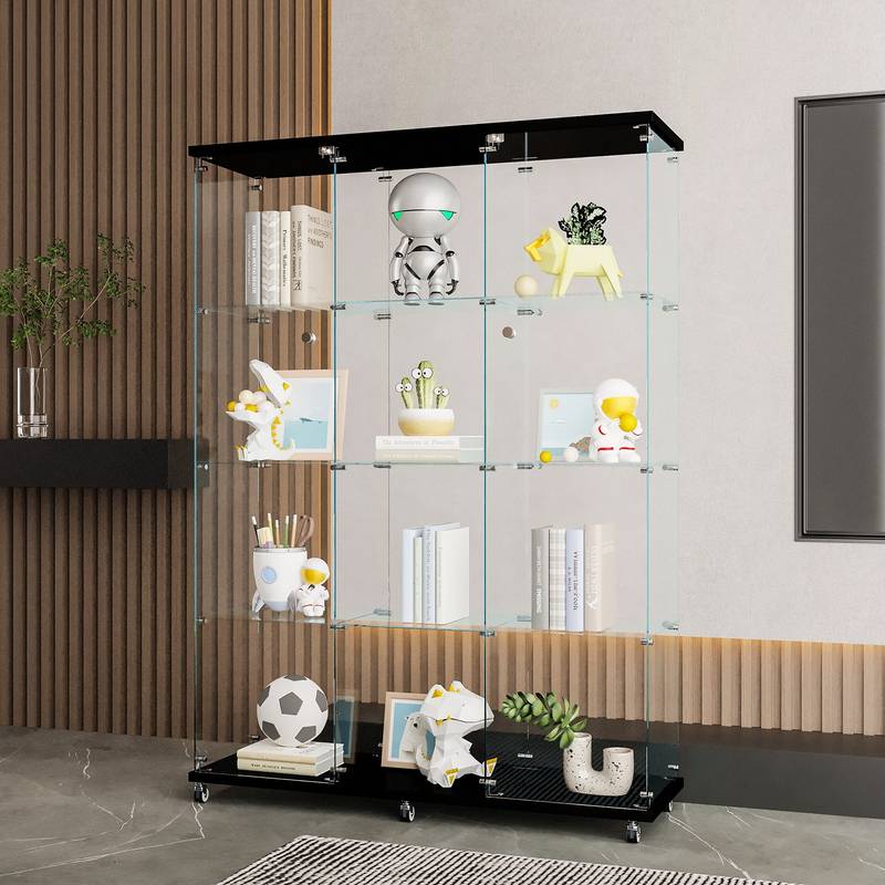 Black Curio Cabinet - Stylish Glass Display for Any Room