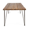 Zion Rustic Wood & Metal Dining Table