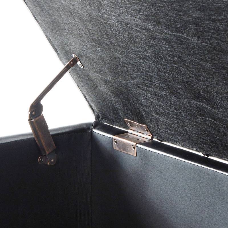 Chic Black Storage Bench with Tufted Detail