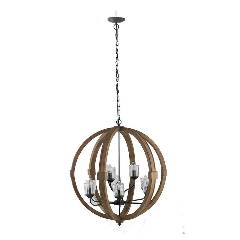Wooden Glow Chandelier – Stylish Hanging Light for Any Space