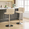 Chic Beige Swivel Bar Stools - Set of Two