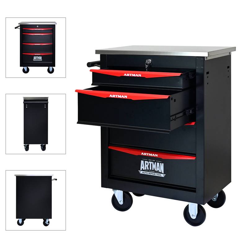 Rolling Tool Cart with Wheels - Stylish Storage for Garage and Workshop