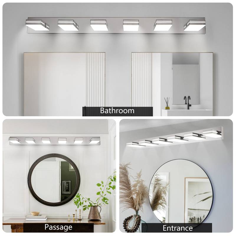 Chic Chrome LED Vanity Light – Stylish & Eco-Friendly Illumination for Your Bathroom