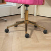 Chic Velvet Office Chair in Rose Red