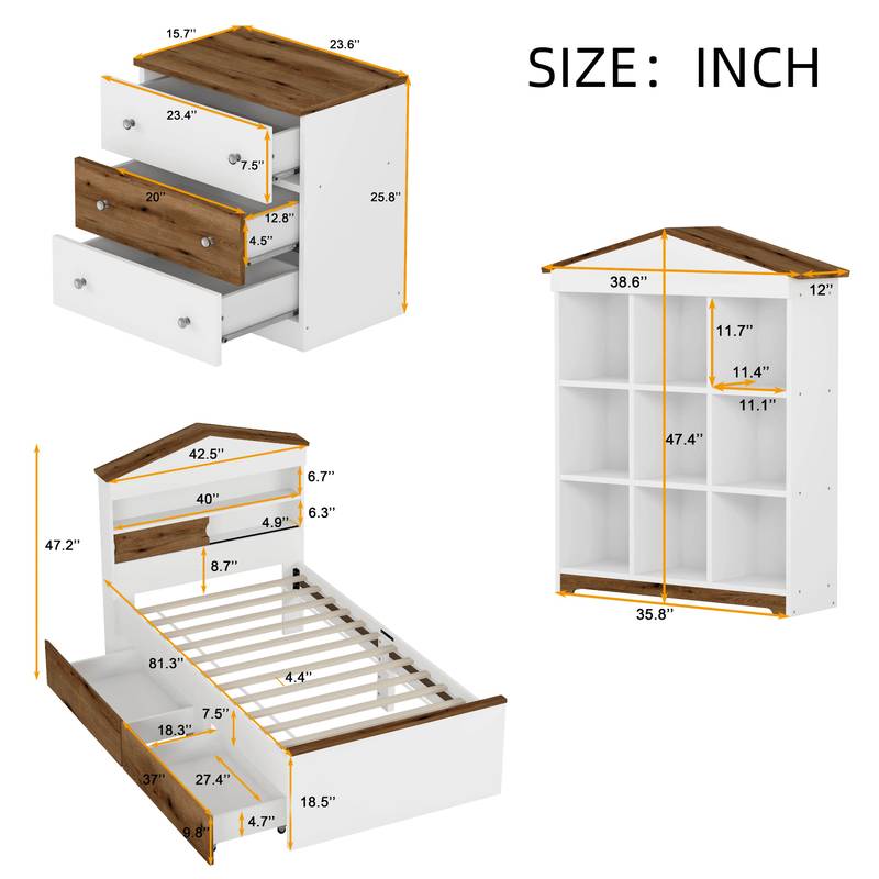 Cozy House Bed Set with Stylish Storage