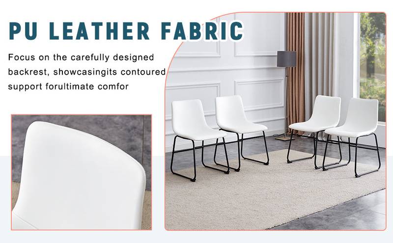 Chic White PU Leather Chair - Perfect for Modern Spaces!