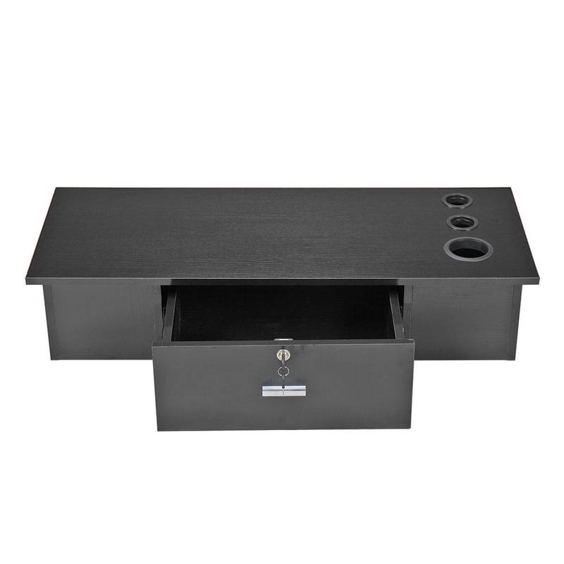 Chic Black Barber Station with Lockable Storage